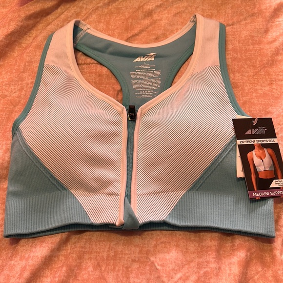 Avia Intimates & Sleepwear Avia Seamless Zip Front Sports Bra Large